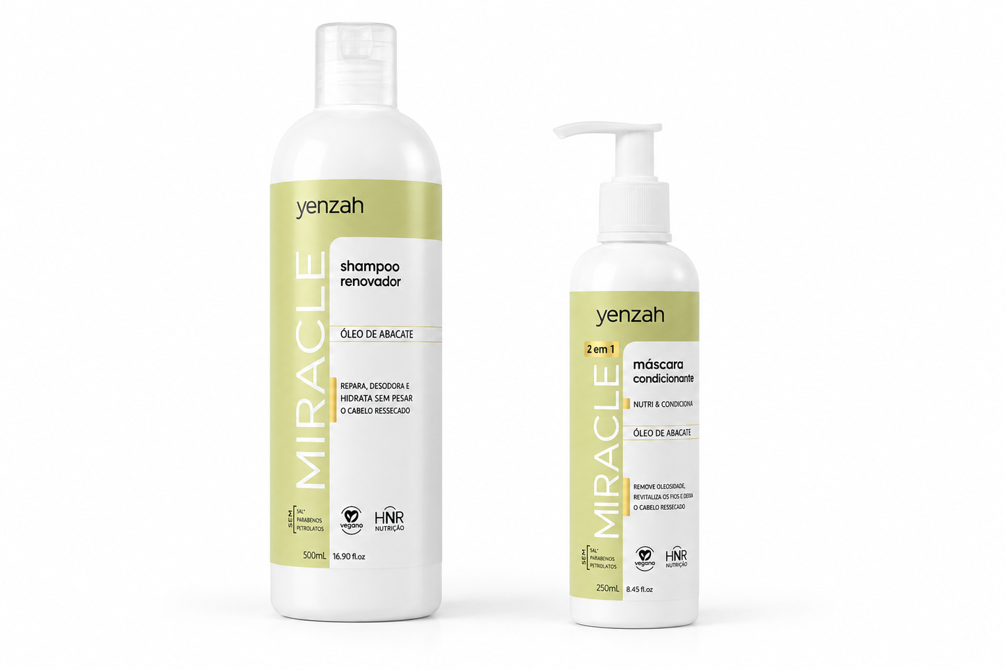 Kit Yenzah Miracle Abacate com Sh 500ml e Máscara 250g