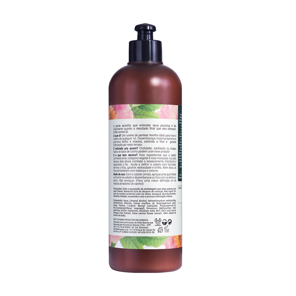 Creme de Pentear Bonita por Natureza Cachos Rosa Mosqueta 500ml