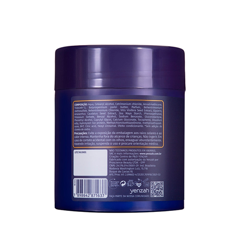 Máscara Yenzah Cronograma Capilar 3 em 1 Antifrizz 480g
