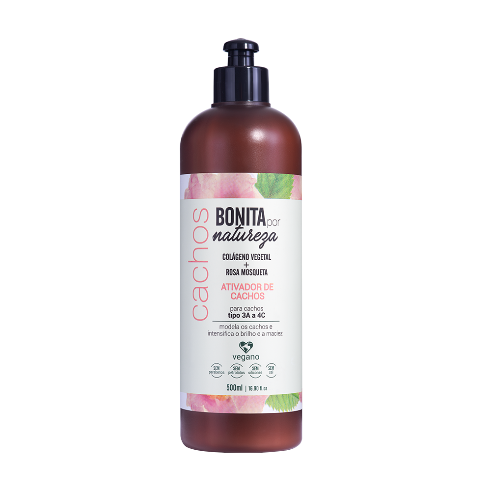 Ativador de Cachos 3A a 4C Bonita por Natureza Rosa Mosqueta 500ml