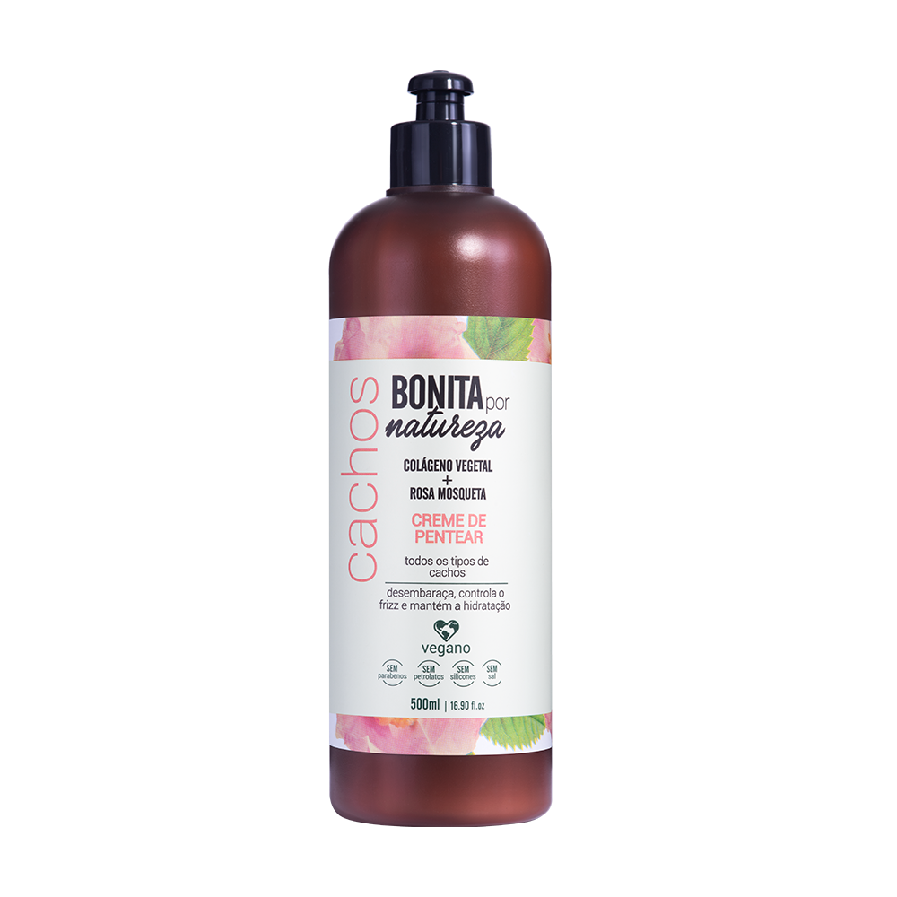 Creme de Pentear Bonita por Natureza Cachos Rosa Mosqueta 500ml