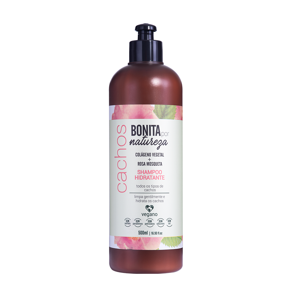 Shampoo Bonita por Natureza Cachos Rosa Mosqueta 500ml